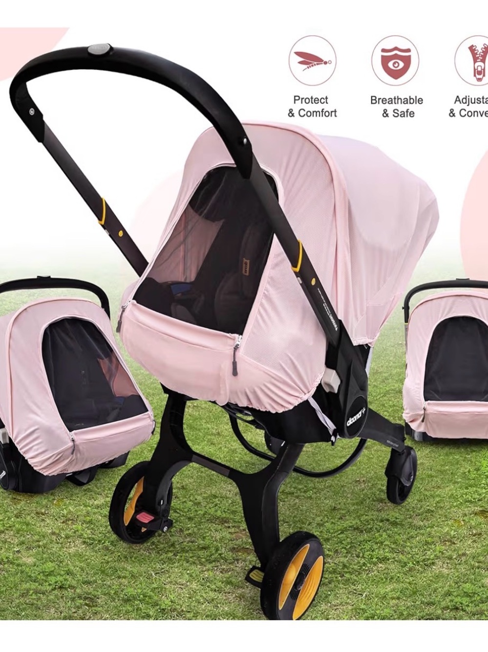 Pink Stroller with Mesh Canopy